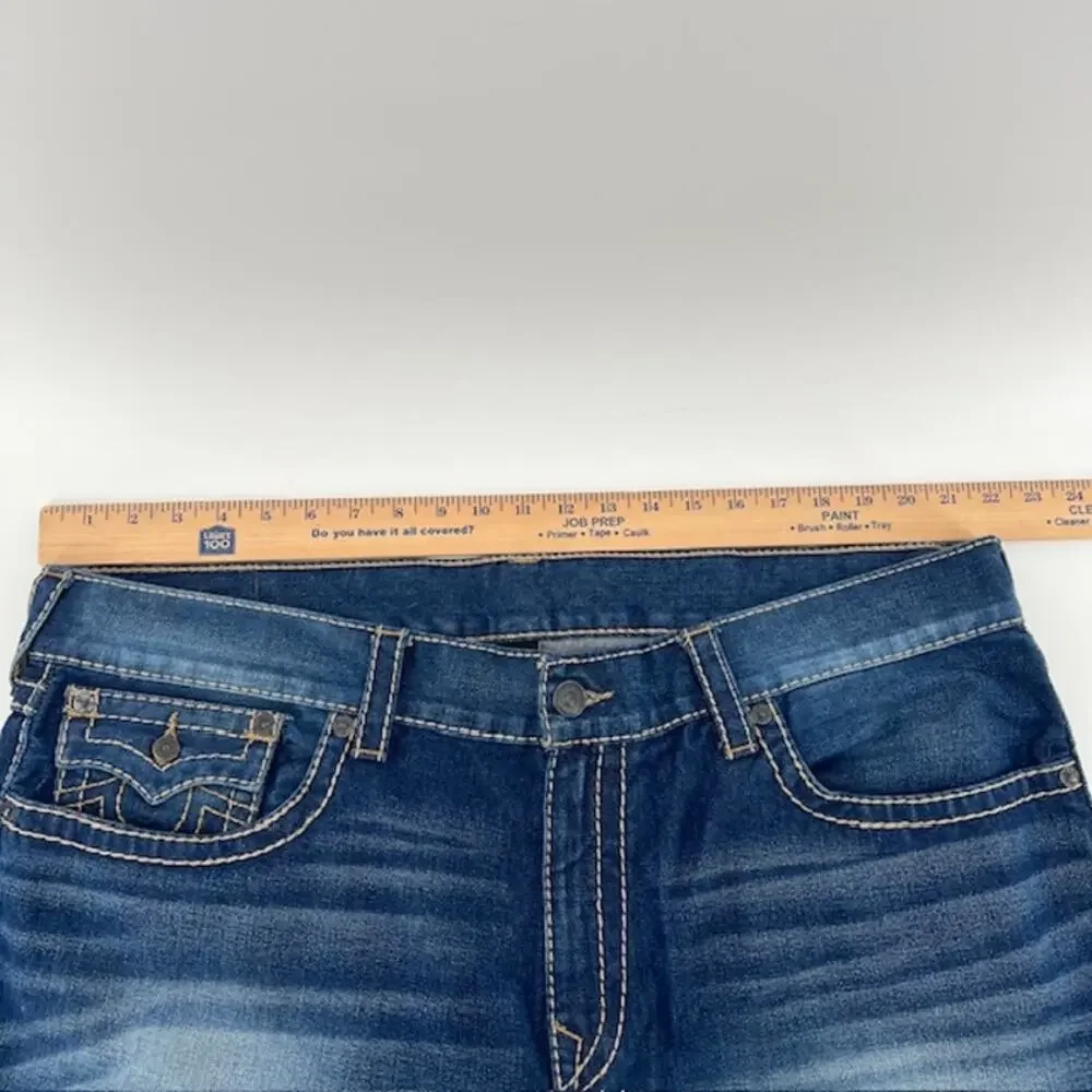True Religion Ricky Flap Big T Relaxed Straight Denim Jeans Mens 42 100% Cotton